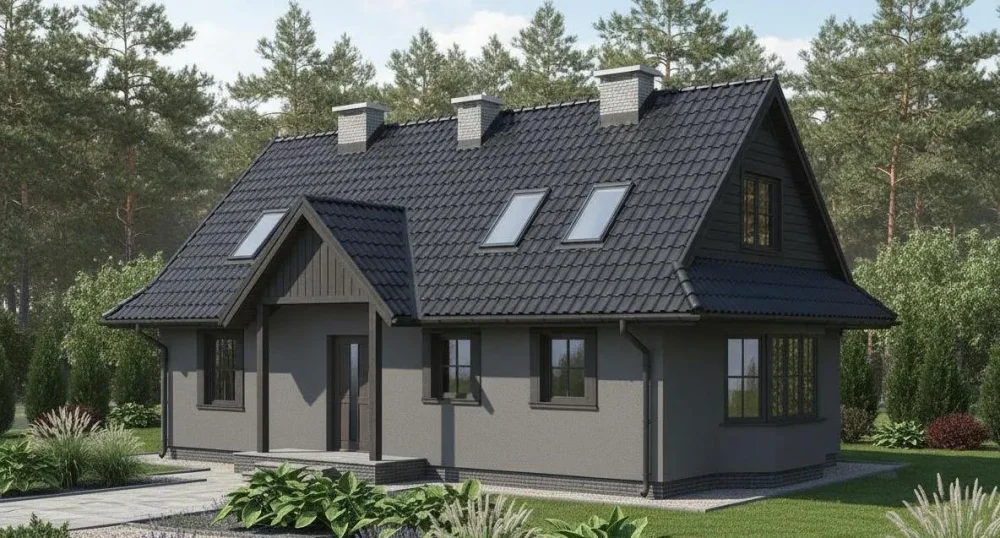 Проект Одноэтажный дом 9 на 12, 77 м2