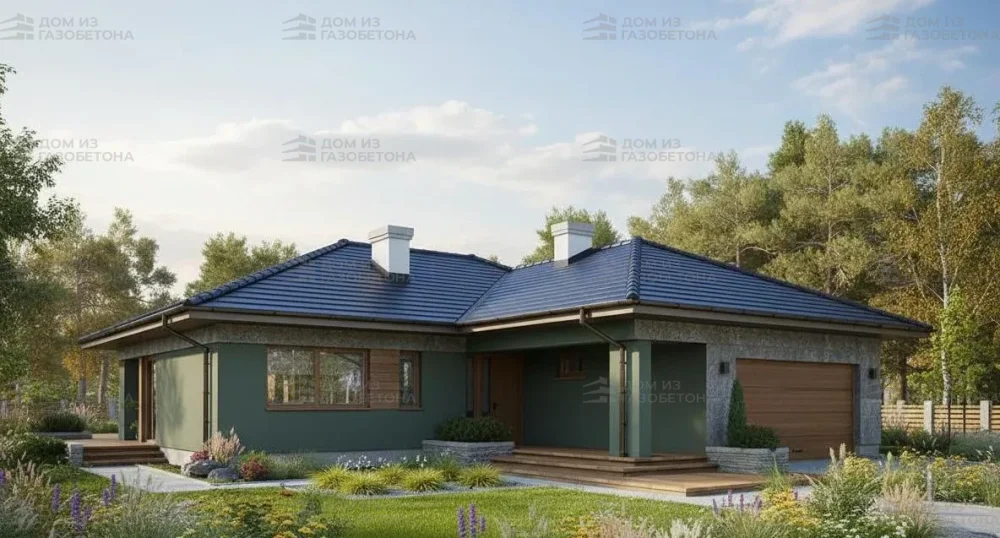 Проект Одноэтажный дом 15 на 20, 158 м2