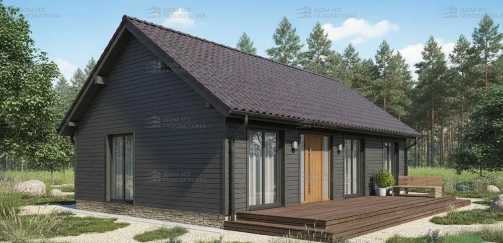 Проект Одноэтажный дом 12 на 8, 74 м2